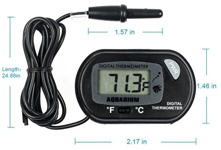 STD-1 Dijital Akvaryum Termometre -50/+70 Derece Kablolu