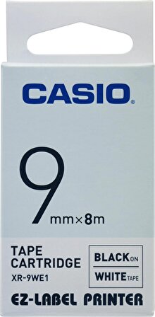 Casio XR-9WE1 (We/bk) Etiket Yazıcısı Kartuşu Beyaz Renk Üstüne Siyah Baskı