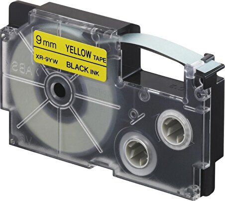 Casio Xr-9yw1 Etiket Yazıcısı Kartuşu Sarı Zemin Üzerine Siyah Baskı 9mm x 8 Metre