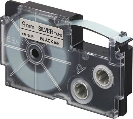 Casio Xr-9sr1 (Silver/black) Etiket Yazıcısı Kartuşu Gümüş Renk Üstüne Siyah Baskı