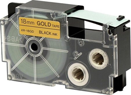 Casio XR-18GD1 (Gold/black) Etiket Yazıcısı Kartuşu Altın Renk Üstüne Siyah Baskı