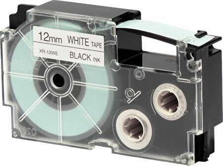 Casio XR-12WE1 (We/bk) Etiket Yazıcısı Kartuşu Beyaz Renk Üstüne Siyah Baskı