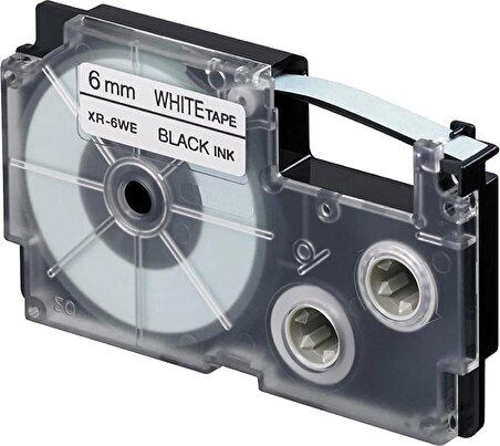 Casio XR-6WE1 (We/bk) Etiket Yazıcısı Kartuşu Beyaz Renk Üstüne Siyah Baskı