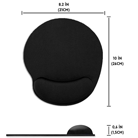 Bilek Destekli Ergonomik Kaymaz Taban Mouse Pad