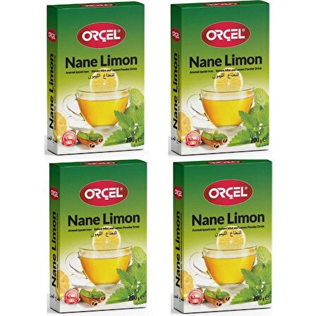 Orçel Nane Limon (Mentollü) Aromalı İçecek Tozu Oralet Çay 4 x 200gr.