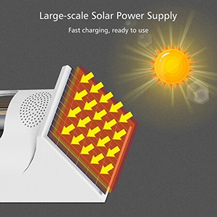 Hareket Sensörlü Solar Alarm Uzaktan Kumandalı Caydırıcı Alarm Sireni Güneş Enerjili 100 Desibel