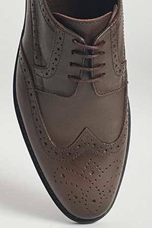 Erkek Kahverengi Klasik Deri Ayakkabı