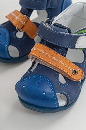Mnpc Erkek Çocuk Kot Deri Ortopedik Destekli İlk Adım Ayakkabı