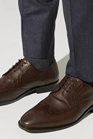 Erkek Kahverengi Klasik Deri Ayakkabı