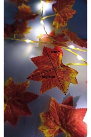 HN- Dekoratif Sonbahar Yapraklı Yapay Sarmaşık Ve 3 Metre Peri Led Gün Işığı Renk 