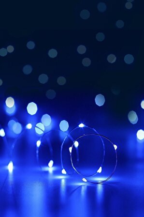 HN- Pil İle Çalışan Dekoratif 3 Metre Peri Led Işık Mavi Işık Aydınlatma (Piller Dahil Değildir) 