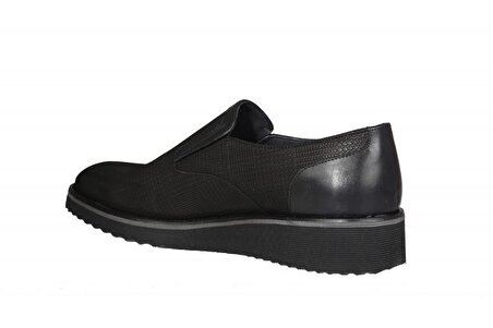 Mert Eser-Fosco 7105 Klasik Saf Deri Siyah Nubuk Erkek Günlük Ayakkabı