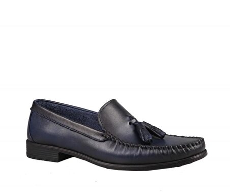 CASTLE BLACK 31101 Hakiki Deri Lacivert Erkek Günlük Ayakkabı