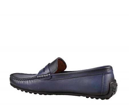 CASTLE BLACK 31116 Hakiki Deri Lacivert Erkek Günlük Ayakkabı