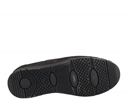 CASTLE BLACK 25128 Hakiki Deri Siyah Nubuk Erkek Günlük Ayakkabı