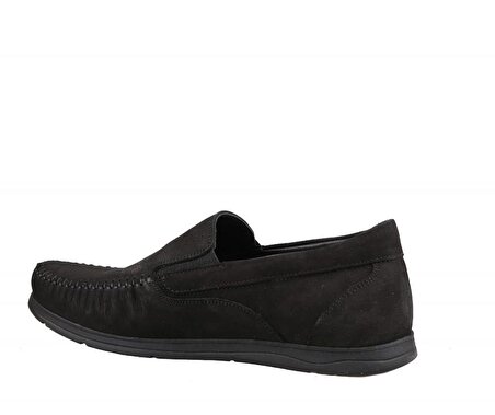 CASTLE BLACK 25128 Hakiki Deri Siyah Nubuk Erkek Günlük Ayakkabı