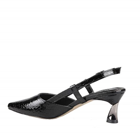 Miss Park Moda pm221 k901 Siyah Rugan Kadın Topuklu Ayakkabı