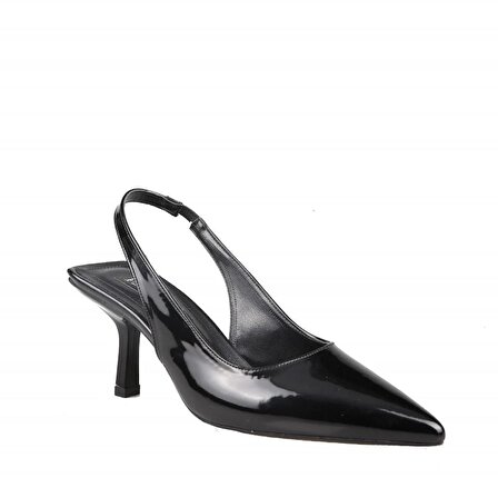 Miss Park Moda pm492 k601 Siyah Rugan Kadın Topuklu Ayakkabı
