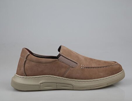 KOMCERO 4y0400 Hakiki Deri Kum Nubuk Erkek Günlük Ayakkabı
