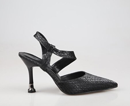 Feles 86-1022 Siyah Kadın Topuklu Ayakkabı