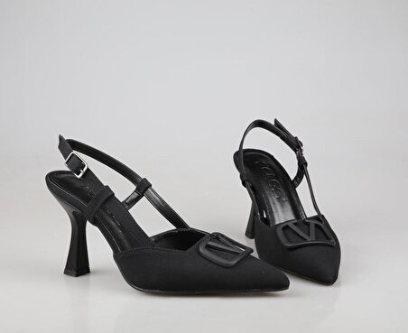 Feles 86-506-1 Siyah Kadın Topuklu Ayakkabı