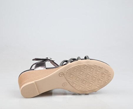 Feles 114-201 Platin Kadın Topuklu Ayakkabı