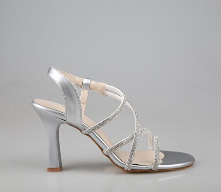 Style Star ha152 Gümüş Kadın Topuklu Ayakkabı