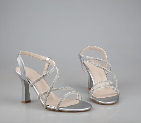 Style Star ha152 Gümüş Kadın Topuklu Ayakkabı