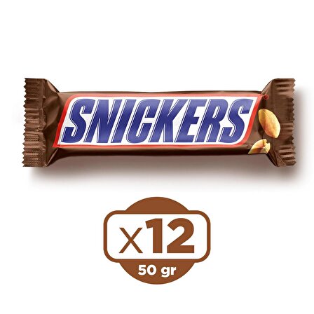 Snickers 50 gr Yer Fıstıklı Çikolata 12 li 