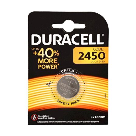 Duracell Lithium CR2450 3 Volt Düğme Pil