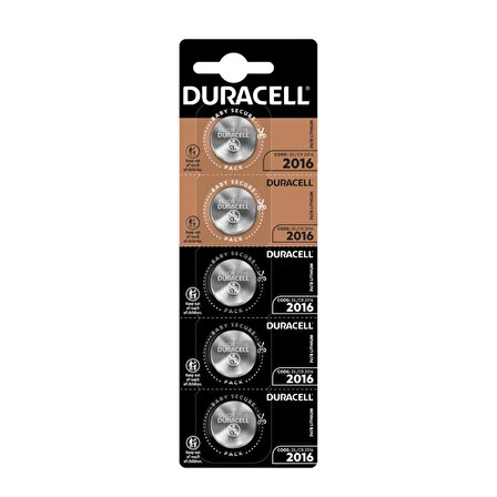 Duracell CR2016 Özel Lityum Düğme Pil 3V 5'li Paket