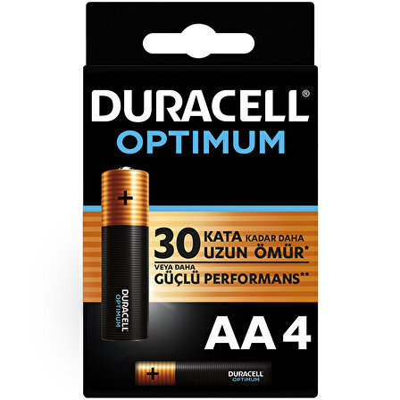 Duracell Optimum Alkalin AA Kalem Pil 1,5V 4'lü Paket (MX1500)