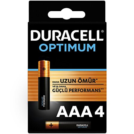 Duracell Optimum AAA 1.5 V 4'lü Alkalin İnce Kalem Pil