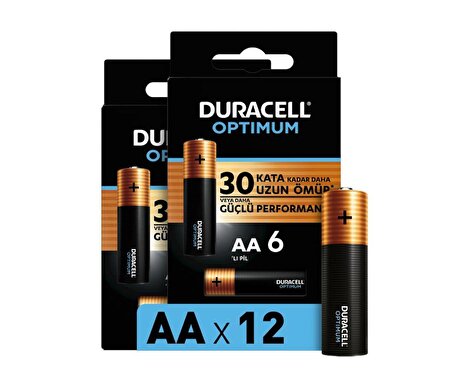 Duracell Optimum AA Alkalin 1.5 V 12'li Pil