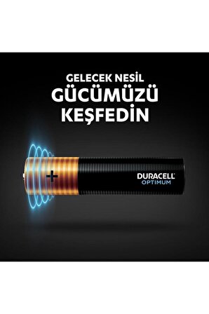 Duracell Optimum AA Alkalin Pil, 1,5 V LR6 MN1500, 8’li paket ve Led Işık
