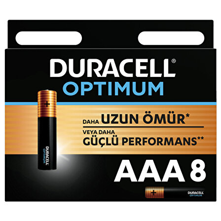 Duracell Optimum AAA 1.5 V 8'li Alkalin İnce Pil