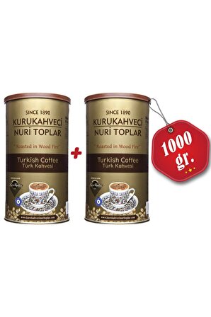 Nuri Toplar 2 Adet Yuvarlak Teneke Kutuda Türk Kahvesi 1kg Kuru Kahve