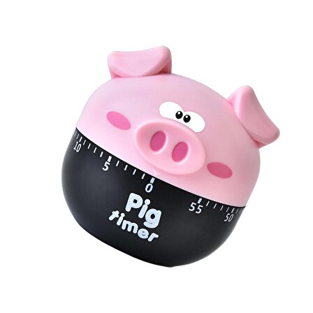 Yaratıcı Mekanik Cartoon Pig Pembe Timer 60 Dakika Sevimli Plastik Zamanlayıcı
