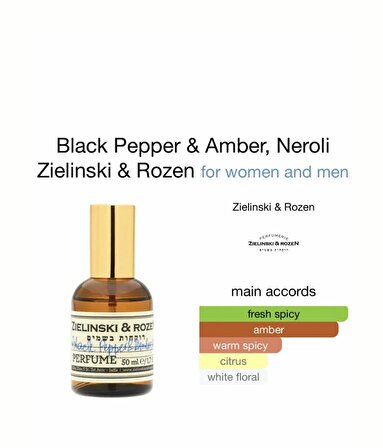 Zielinski & Rozen Black Pepper , Amber , Neroli 50 Ml parfüm