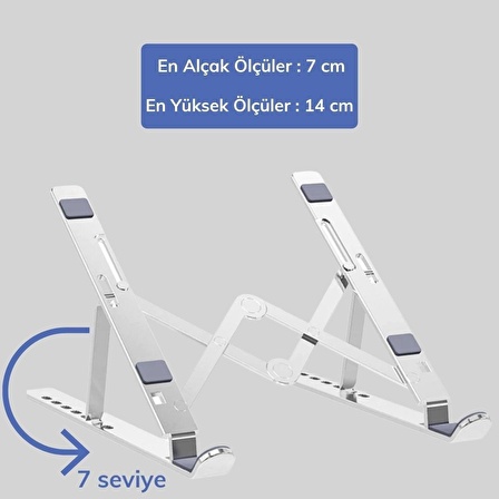 Ayarlanabilir Dizüstü Destek Tabanı Tamamen Katlanabilir Taşınabilir Laptop Yükseltici (1243)