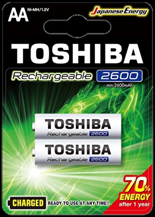 TOSHIBA 2600 MAH ŞARJLI KALEM PİL 2Lİ (1243)