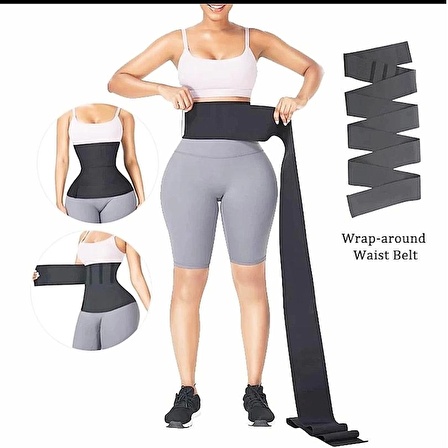 Waist Trainer İnceltici Zayıflatıcı Kum Saati 4m Sarma Bel Korse (1243)