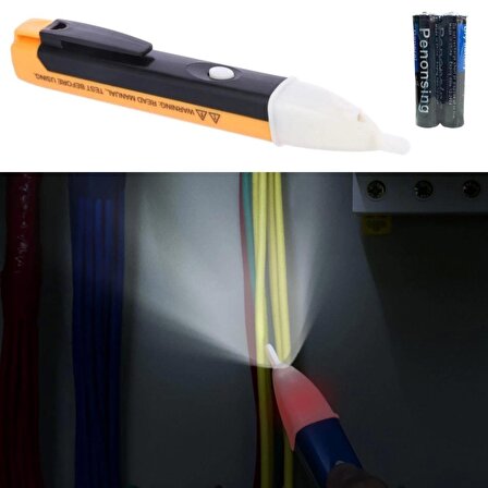Elektrik Kaçak Dijital Kontrol Kalemi Cihazı -Dedektörlü Temassız Işıklı Kablo Voltaj Test (1243)