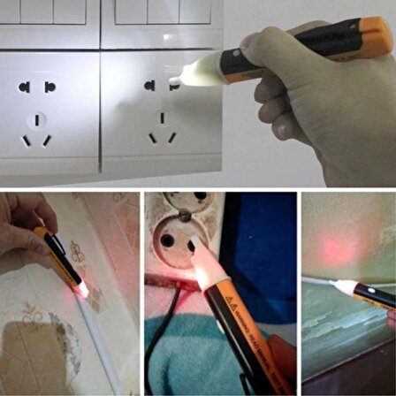 Elektrik Kaçak Dijital Kontrol Kalemi Cihazı -Dedektörlü Temassız Işıklı Kablo Voltaj Test (1243)