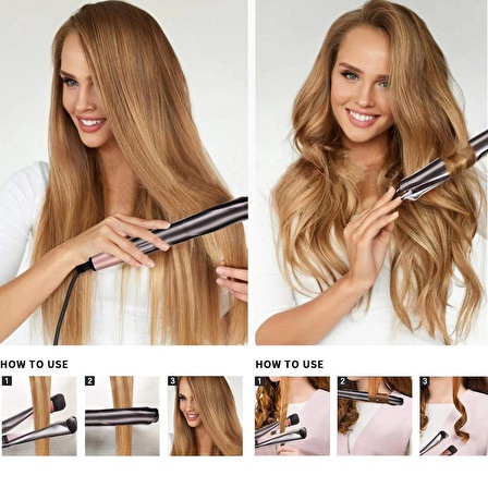 2 in 1 Curl Straight Confidence Saç Düzleştirici (1243)