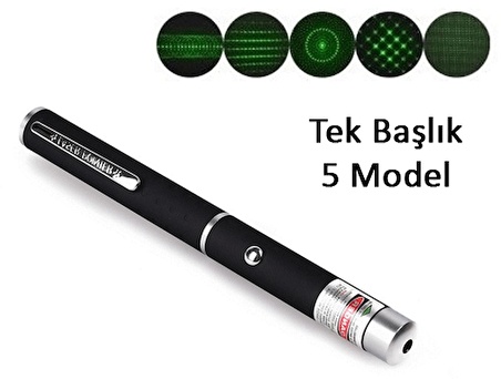 Yeşil Lazer Pointer 500 mW 15 Km Etkili (Tek Başlık 5 Model) (1243)