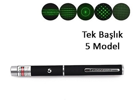 Yeşil Lazer Pointer 500 mW 15 Km Etkili (Tek Başlık 5 Model) (1243)