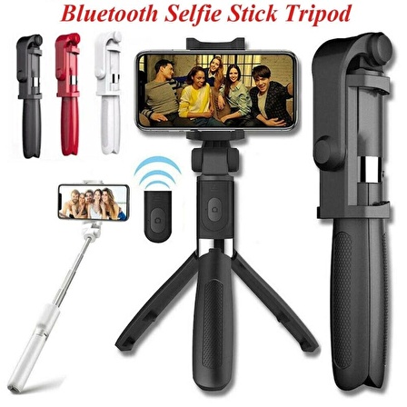 Selfie Stick L01 Bluetooth Kumandalı Selfie Çubuğu Tripod Monopod (1243)