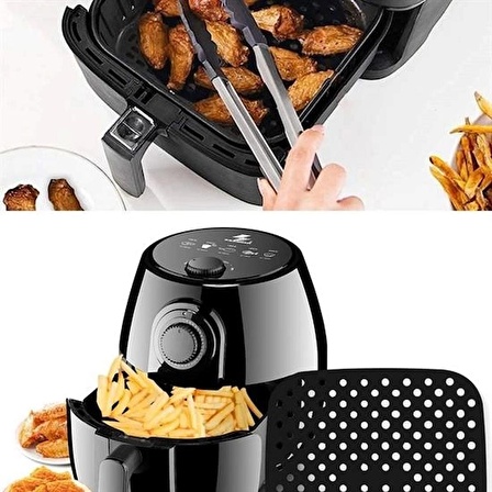 Airfryer Kare Model Pişirme Matı Kırmızı ve Kare Model Pişirme Matı Siyah 21,5cm (1243)