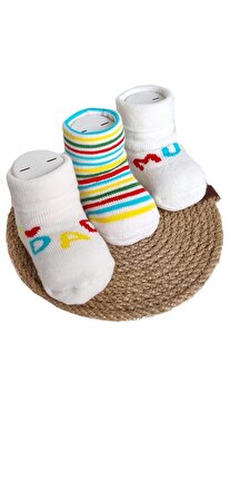 6'lı Yenidoğan Kışlık Havlu Hediyelik Bebek Çorap